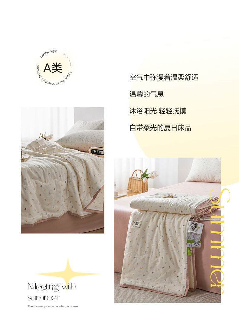 Cotton Double-Layer Yarn Summer Blanket Children's Summer Air-Conditioning Thin Duvet